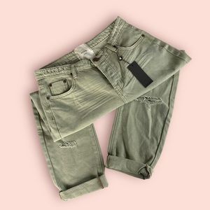 One Teaspoon Faded Khaki Saints Boyfriend Jeans, Size 26, NWT